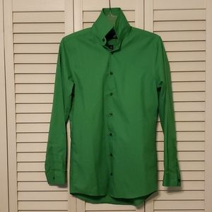 Green button down dress shirt, Men's S, Slim fit